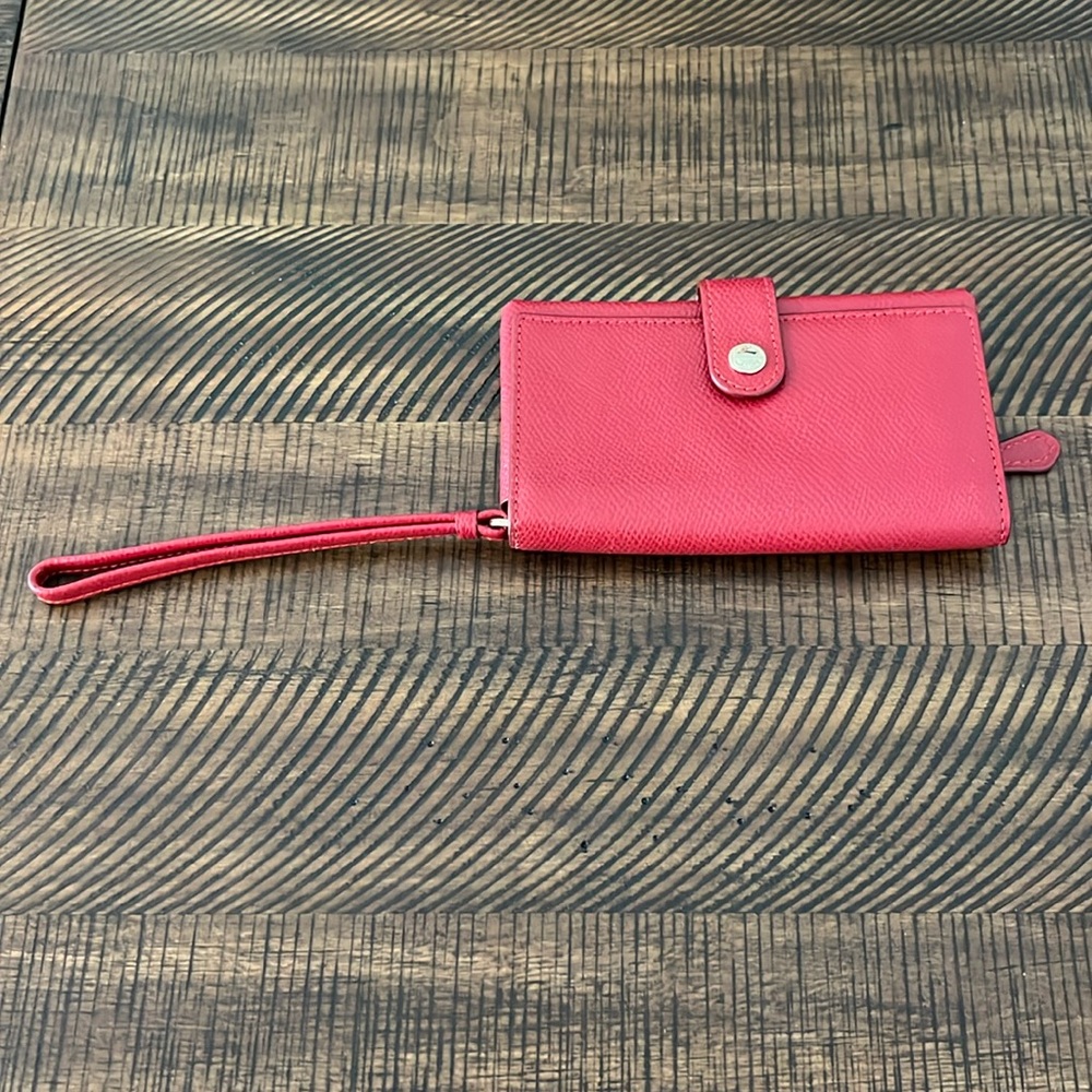 Red Coach Leather Phone Wallet
